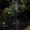 Solar Powered Black Flaming Torch Open Stock