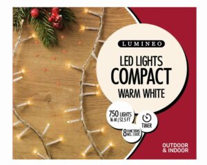 750 Warm White Compact LED Twinkle Lights (Transparent Cable)