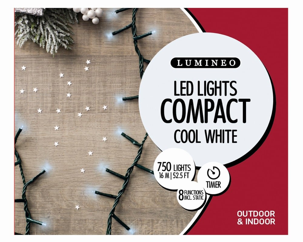 750 LED Cool White Twinkle Compact Lights