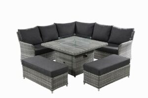 Heritage Grand Square Corner Sofa Unit With Fire Pit