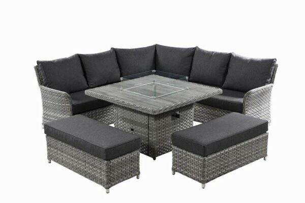 Heritage Grand Square Corner Sofa Unit With Fire Pit