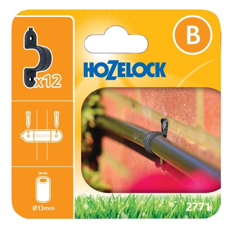 Hozelock 13mm Supply Hose Wall Clip (10 pack)