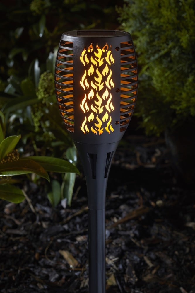 Solar Compact Flaming Torch - Black 4pc