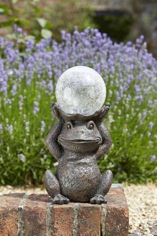 Gazing Frog Solar Figure