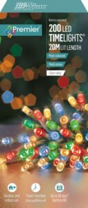 200 Multi-Coloured Multi-Action Battery Powered Lights (Clear)
