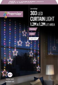 303 Rainbow LED Pin Wire Star Curtain Light