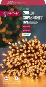 20 Vintage Gold  Multi-Action Supabrights LED Lights