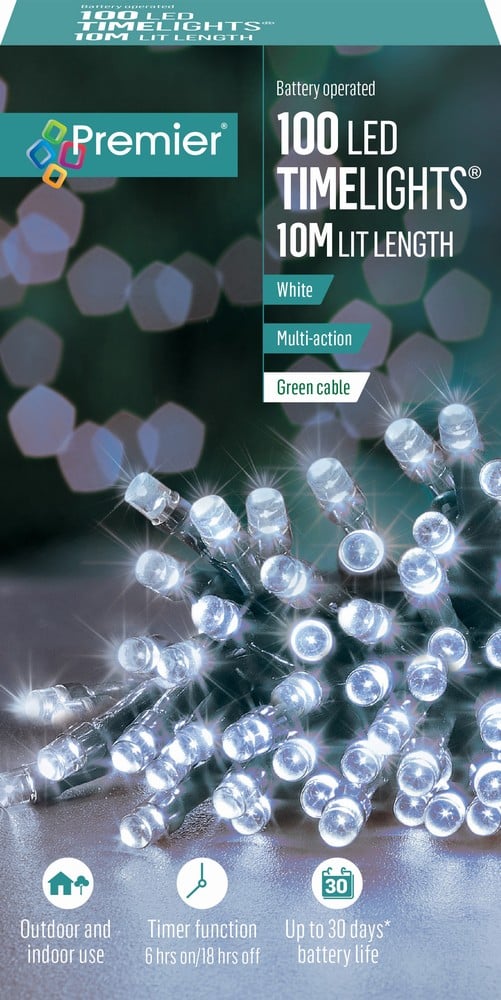 100 White  Multi-Action Battery Powered Lights