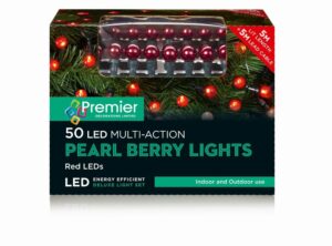 50 LED Multi-Action Red Pearl Berry Lights