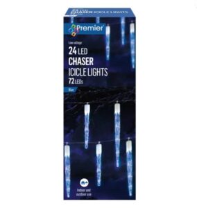 24 Chaser Icicle Lights with 72 Blue  LED Lights