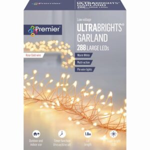 288 Multi Action Warm White LED Garland Lights