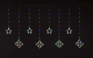 Star & Snowflake Multi-Coloured Curtain