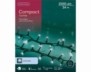 1500 LED compact twinkle lights in cool white.