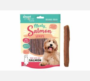 SALMON SKIN STRIP DOG TREAT 7PK 100G