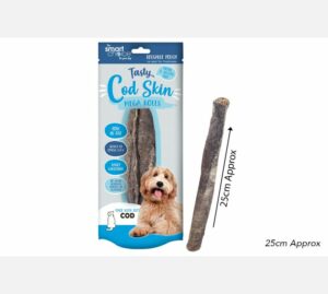 Large Cod Skin Roll Dog Treat 3 Pack 90g