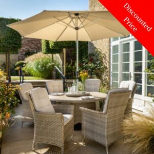 Heritage 6 Seat Round Dining Set with Lazy Susan (Ex Display)