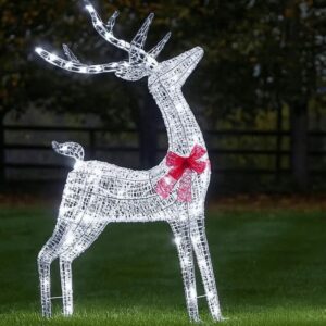 Glitter Twist Silver Reindeer 95cm