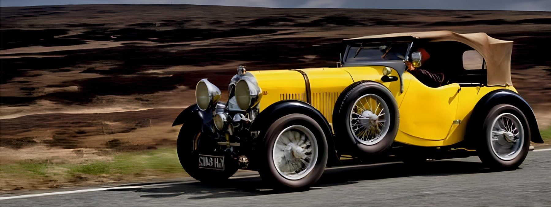Lagonda driving in the countryside