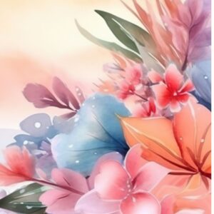 Floral art work created at the Summer Florals In Mixed Media workshop