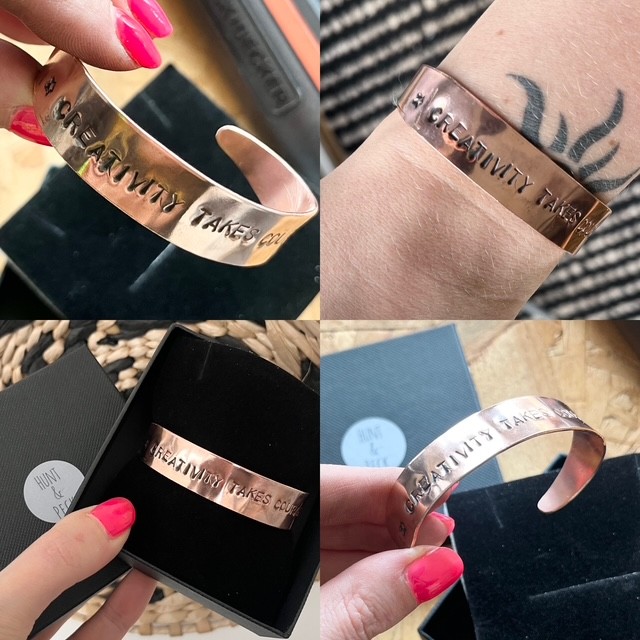 Various copper cuffs created at the Cooper Cuff workshop