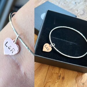 Silver and Copper Charm Bangle