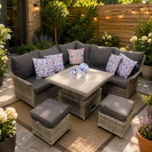 Heritage Grand Square Corner Sofa Unit With Fire Pit