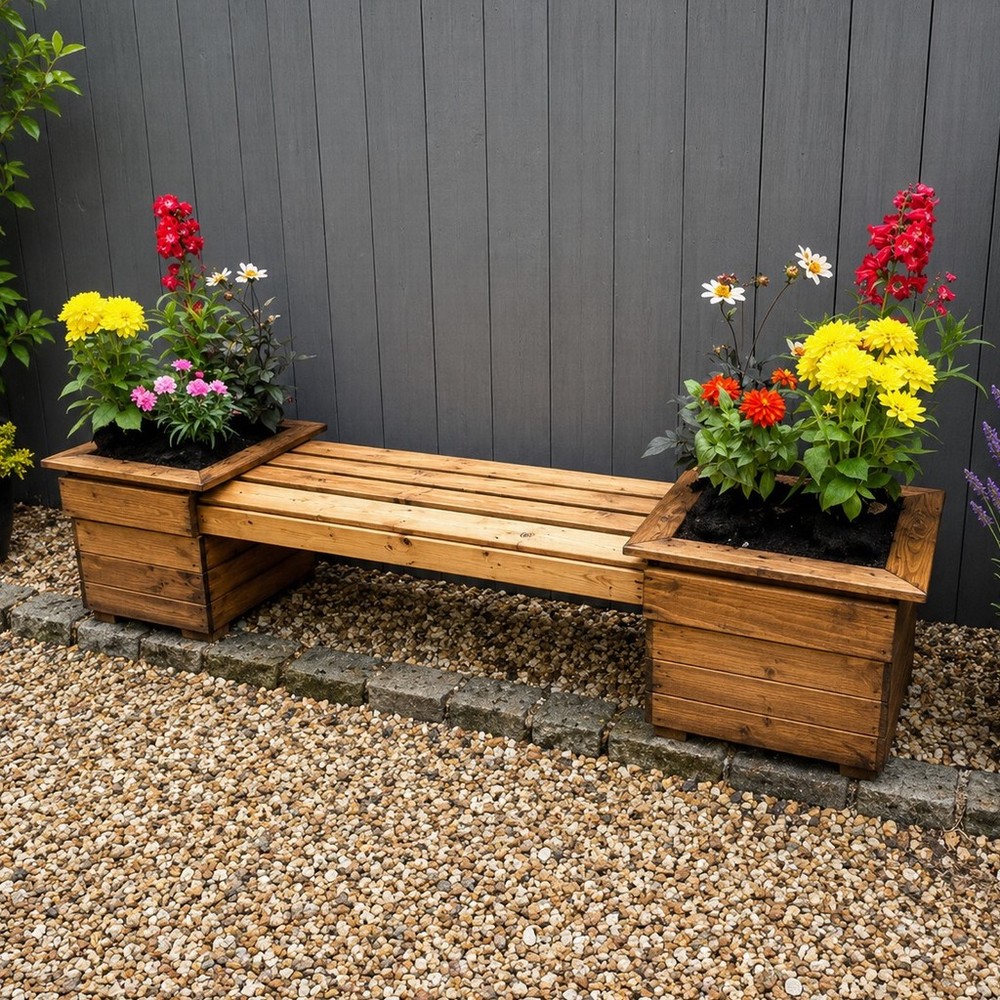 Knights Double Seat Rolled Planter Bench