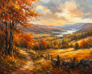 Autumn Landscapes In Acrylics
