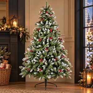 1.2m New Jersey Spruce Artificial Christmas Tree in a Livingroom surrounded by Christmas décor
