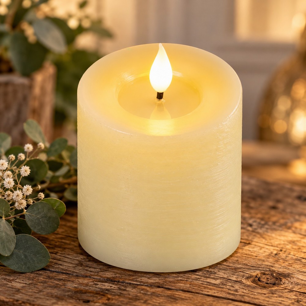 9.5cm Small Realisic LED Wick Candle