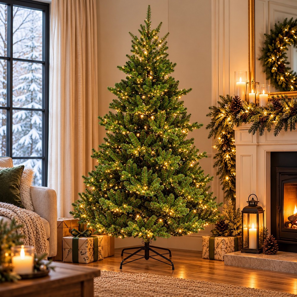 7ft Alba Fir Pre-Lit Artificial Christmas Tree